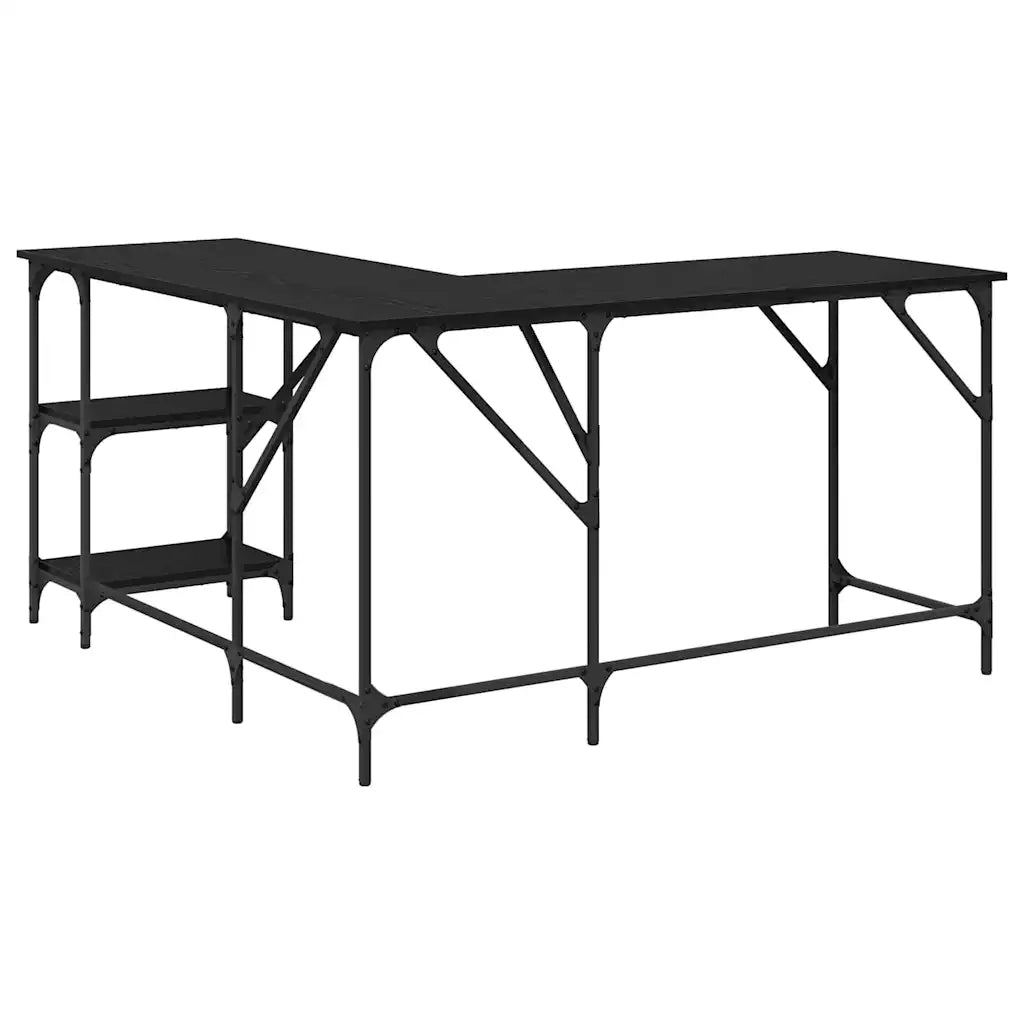 Scrivania Rovere Nero 139 x 139 x 75 cm Legno multistrato