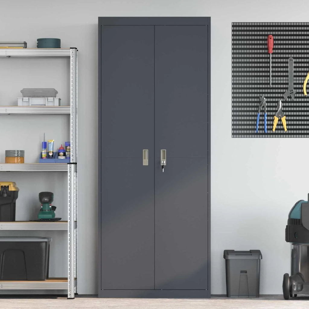 Armadio Antracite 80 x 40 x 200 cm Acciaio