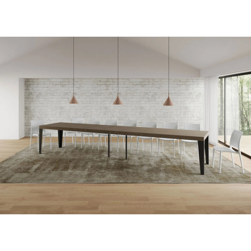 Tavolo allungabile 200/460x90 cm Flame Premium telaio Antracite - Tortora