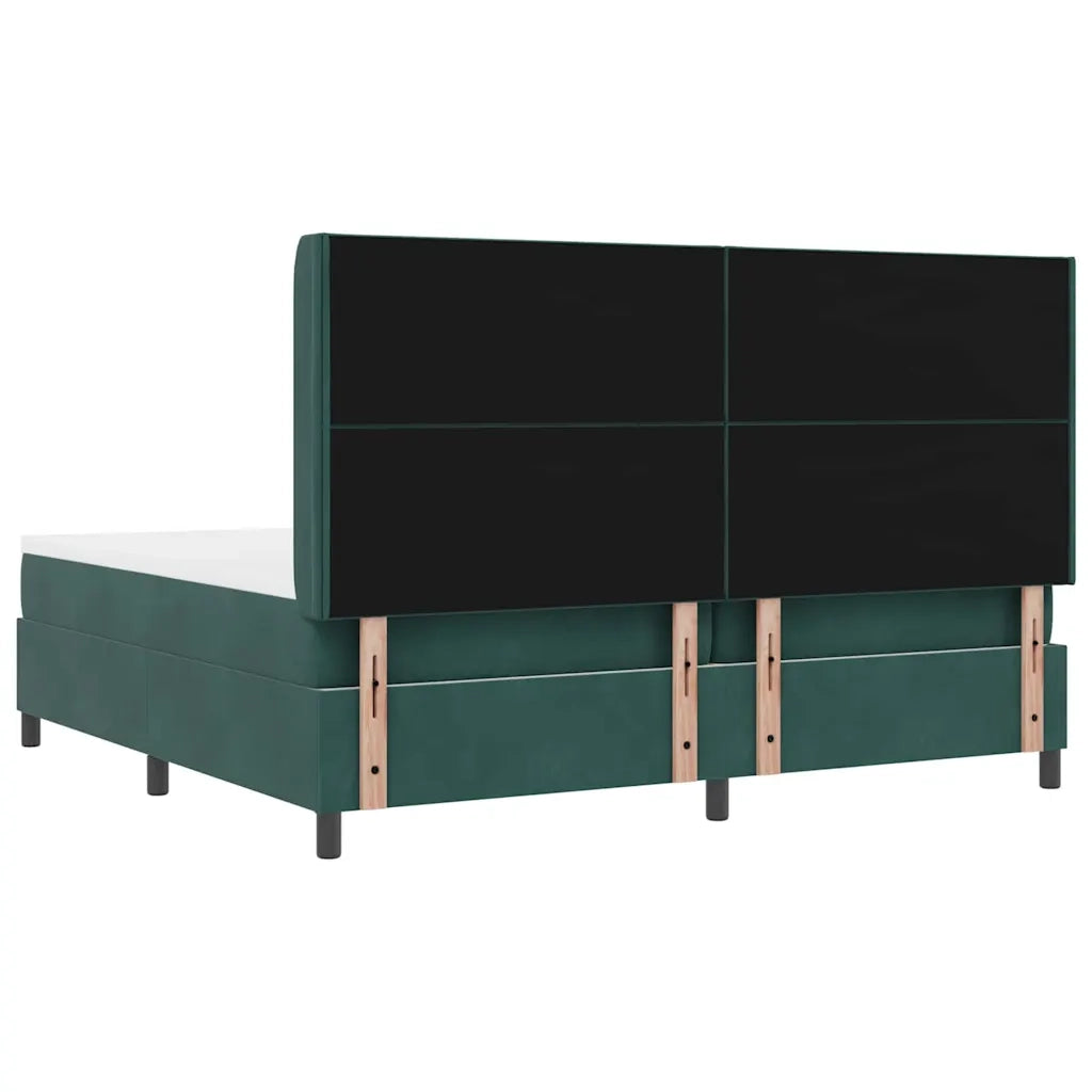 Letto a molle con testiera Verde Scuro 200 x 200 cm Velluto 3342083