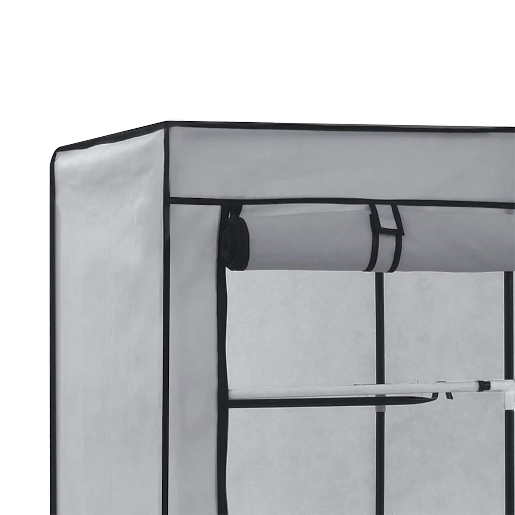 Armadio con Scomparti e Aste Grigio 150x45x175 cm in Tessuto CFW4320567