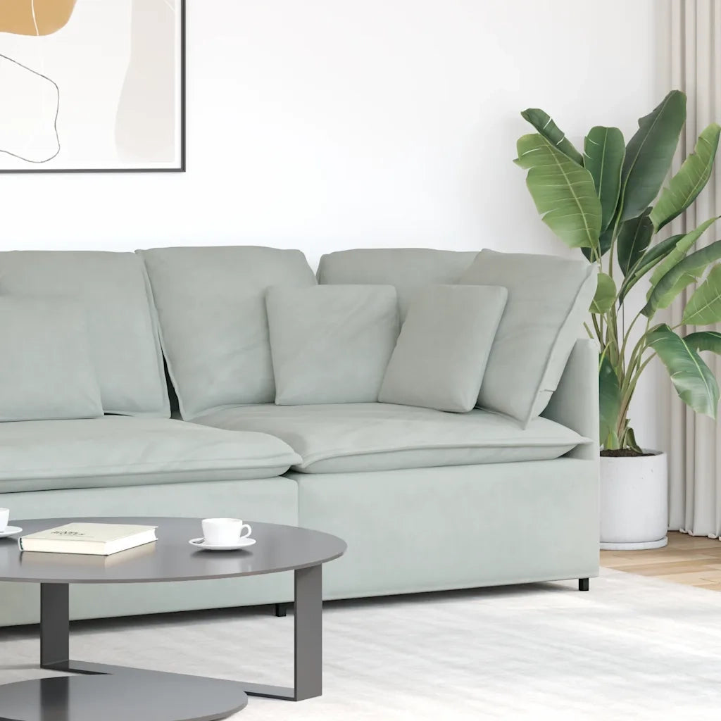 Modulo Angolare Divano Modulare con Cuscini Grigio Chiaro 100cm CFW5861746