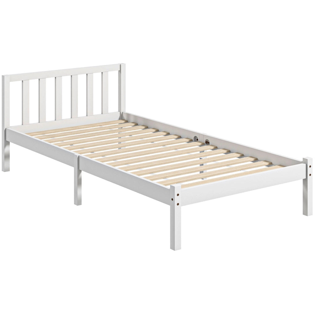 Letto singolo 200x90 cm con spazio sottostante in legno bianco