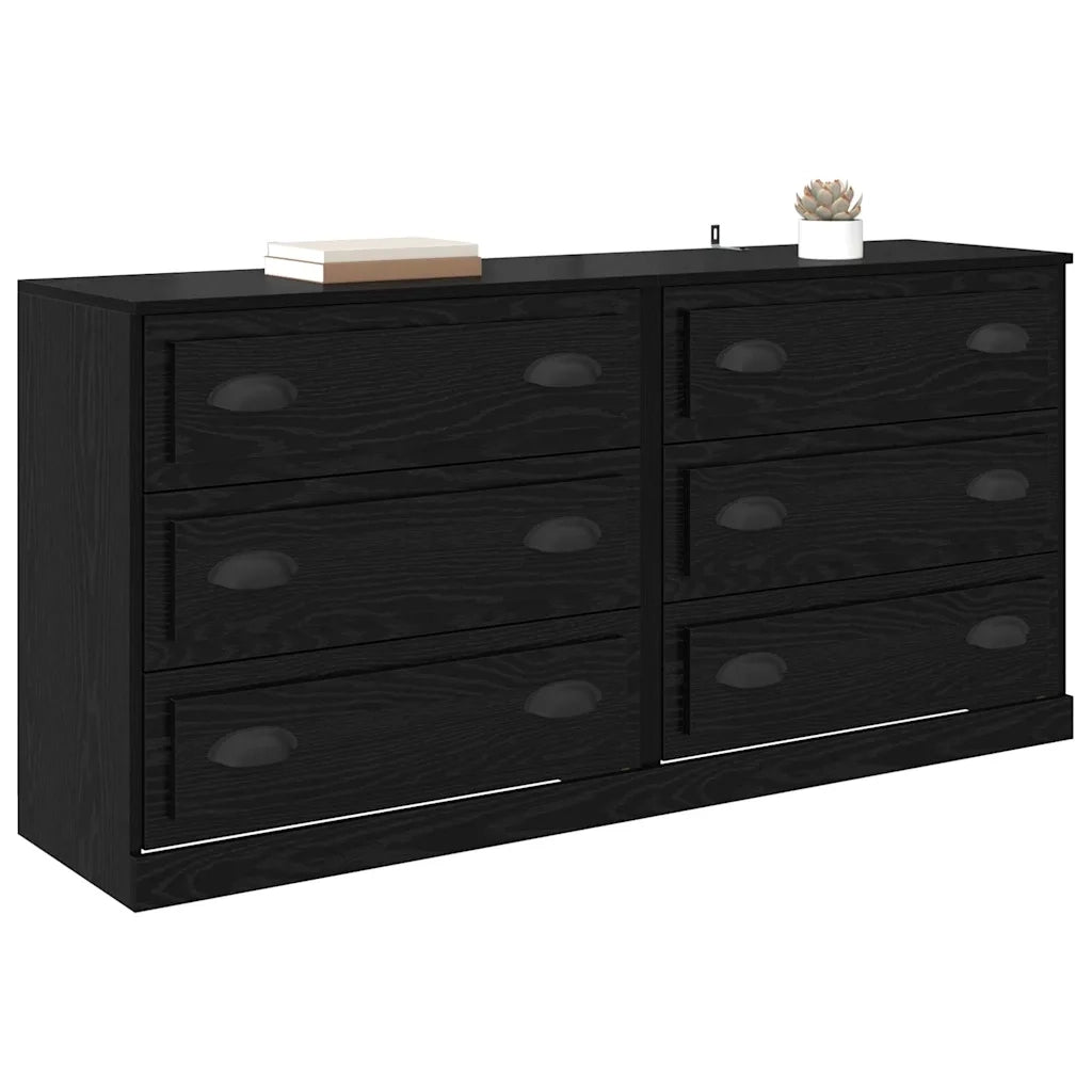 Credenza | Sideboards con cassetto 2 pcs Rovere Nero 70 x 35,5 x 67,5 cm