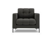 Cosmopolitan Design - Poltrona "Bali" in tessuto strutturato grigio scuro 