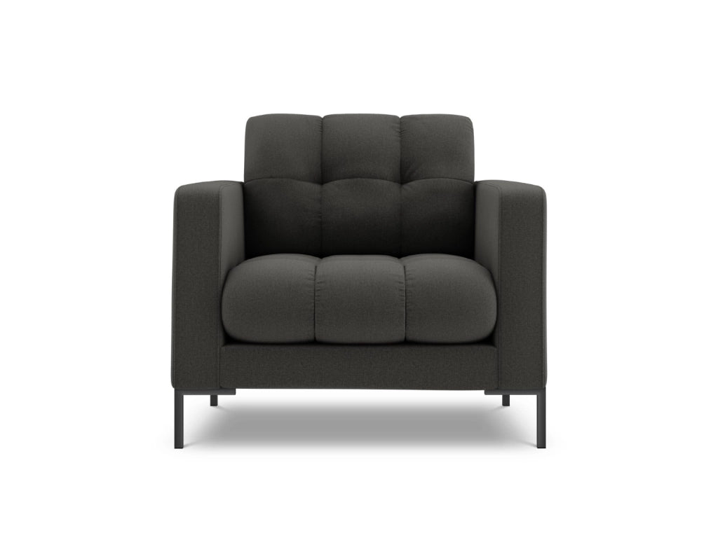 Cosmopolitan Design - Poltrona "Bali" in tessuto strutturato grigio scuro 
