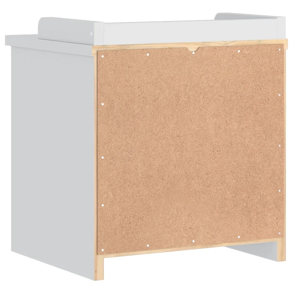 Panca da Corridoio-Sgabello-Panca con Contenitore SANDNES Bianca 45x40x50 cm in Legno di Pino 546541