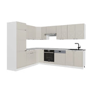 Vicco Cucina angolare completa Grigio/beige/bianco 227 x 287 cm , PL Marmo