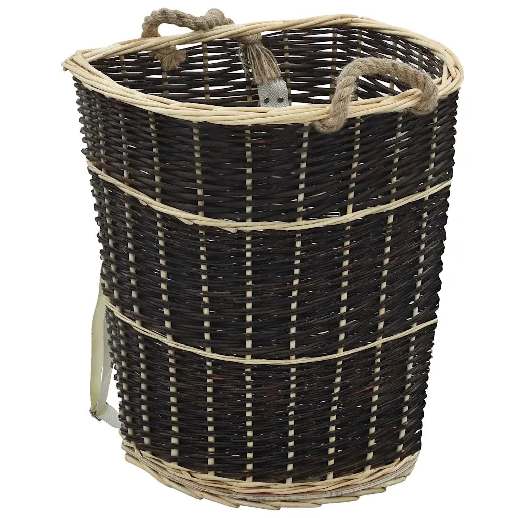 Cesta per Legna con Spallacci 57x51x69cm Salice Naturale 286975