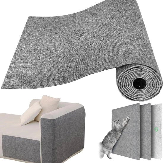 Matte anti-scivolo per gatti - Adesivi per gatti con tracce di salita tagliabili su misura - Protegge tappeti e divani - 30 x 100 cm