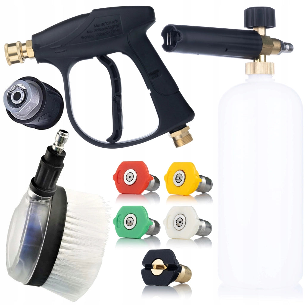 Set di Accessori per Idropulitrice Rosfix JetKit Ultra Foam QC-M22 – Pistola 300 Bar, 5 Ugelli QC, Adattatore M22-K