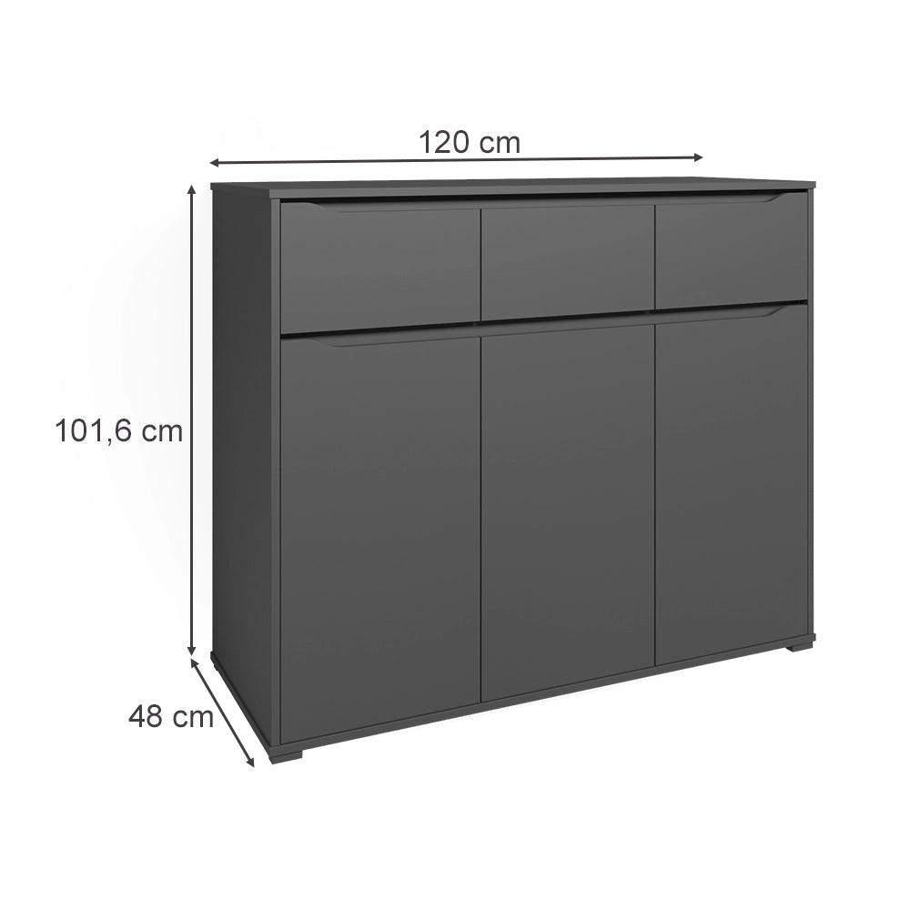 Vicco Cassettiera per camera da letto Antracite 48 x 101.6 cm