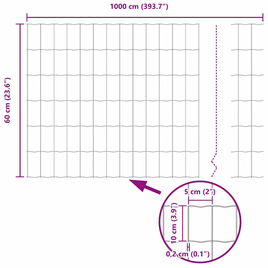 Recinzione Euro Verde 0,6 x 10 m Ferro rivestito in PVC 42004347