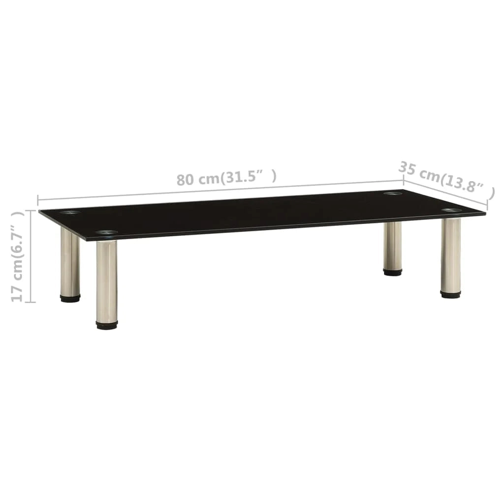 Mobile TV multimediale scaffale TV mobile TV sala da pranzo soggiorno camera da letto 80 x 35 x 17 cm vetro temperato nero 02_0026266