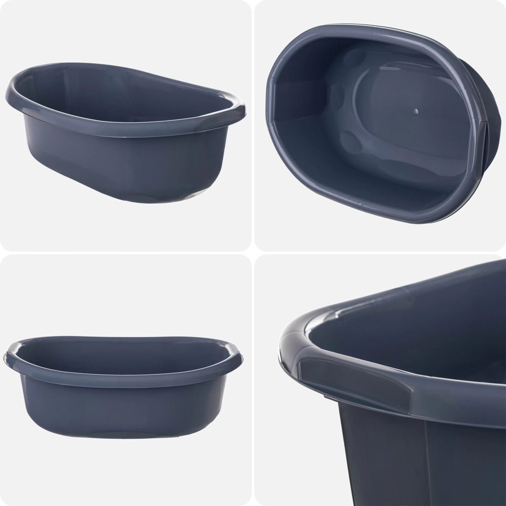 Bacinella in plastica KADAX da 20 litri, ovale, con maniglie
