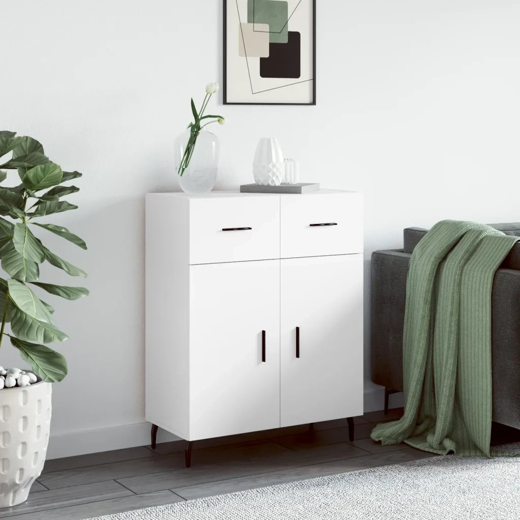 Credenza-Buffet-Armadio da cucina Bianca 69,5x34x90 cm in Legno Multistrato 971513