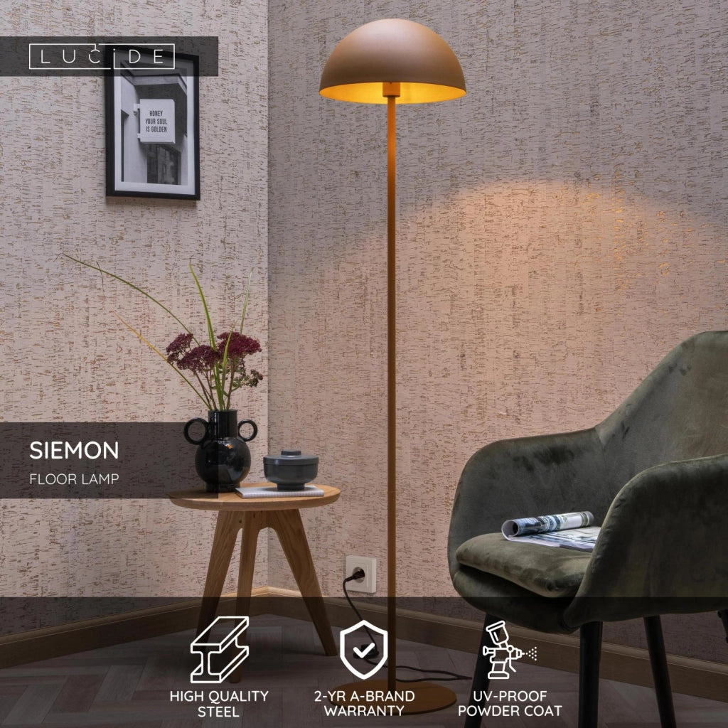 Lampada da terra SIEMON arancione 1xE27 metallo Lucide