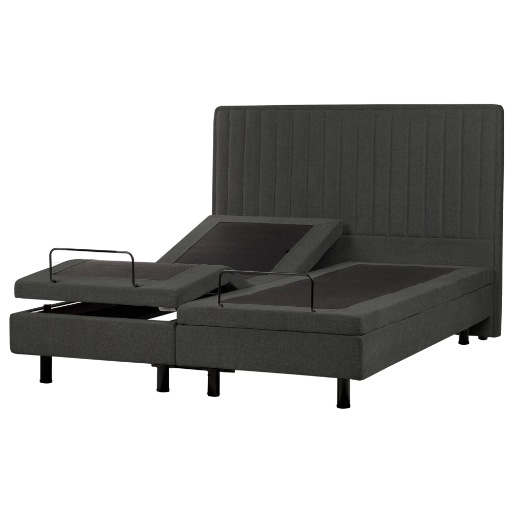 Letto matrimoniale grigio scuro regolabile elettricamente con telecomando 160 x 200 cm stile moderno