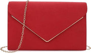 Clutch da sposa, borsa a catena per donna, borse per donna, piccola, elegante borsa da sera in velluto, con cerniera, crossbody, classica borsa da sera, borsa da sera per sposa (rosso)