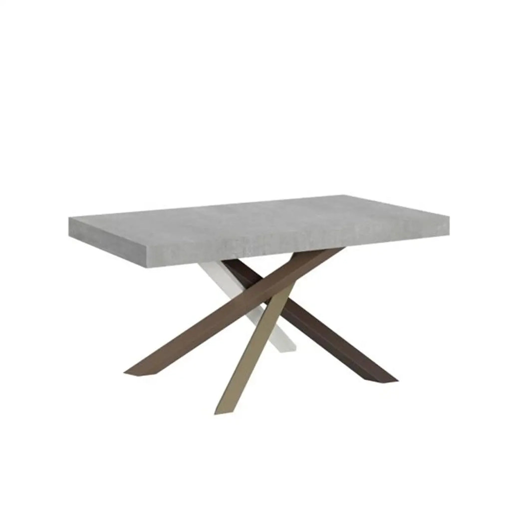 Tavolo allungabile 180/440x90 cm Volantis colore cemento gambe multicolore 4/C