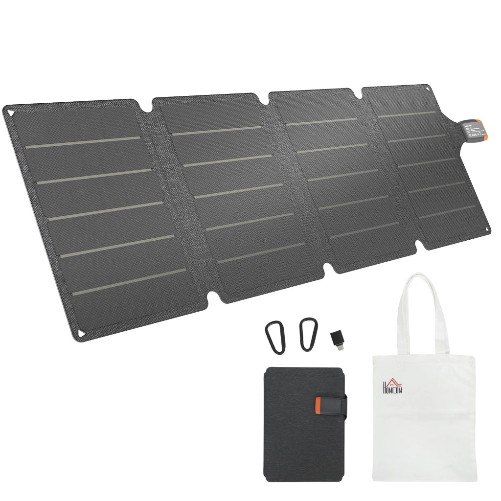 Caricabatteria Solare Pieghevole 36W con USB-C ¨C zephmum ¨C Grigio IP67 ETFE
