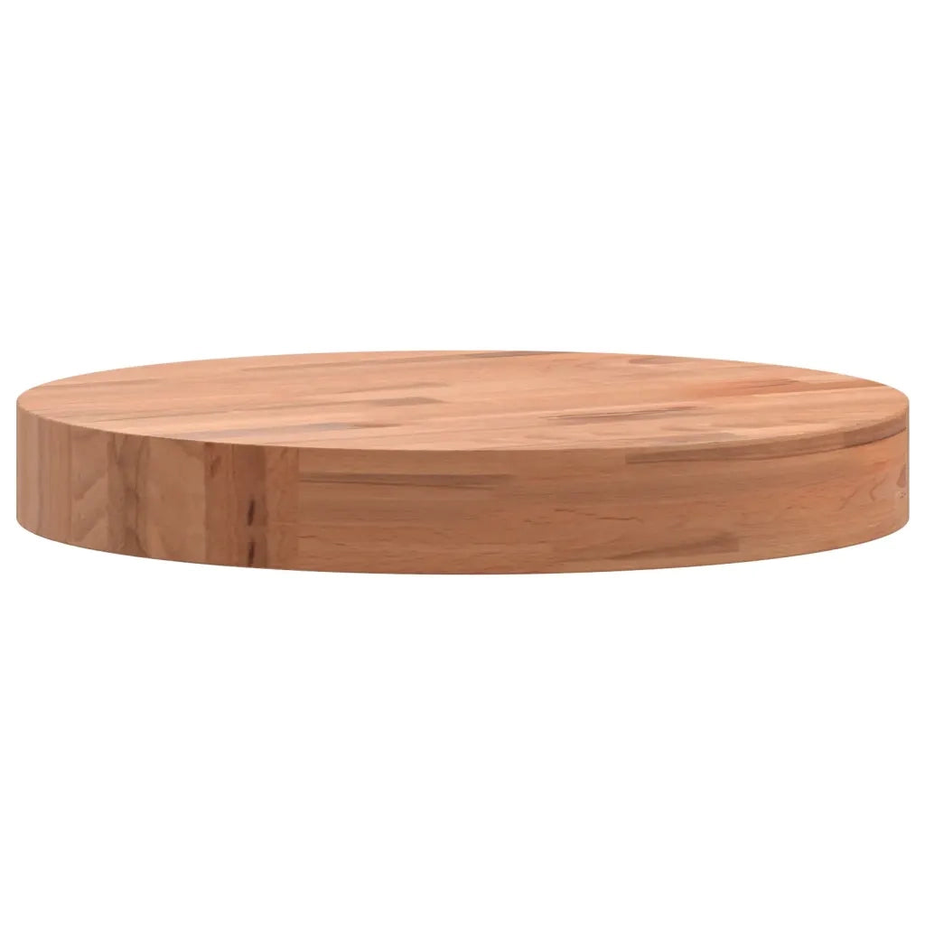 Piano per Tavolo Ã˜30x4 cm Rotondo in Legno Massello di Faggio