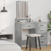 Tavolo da trucco  con cassetti Grigio cemento 50x41x140 cm