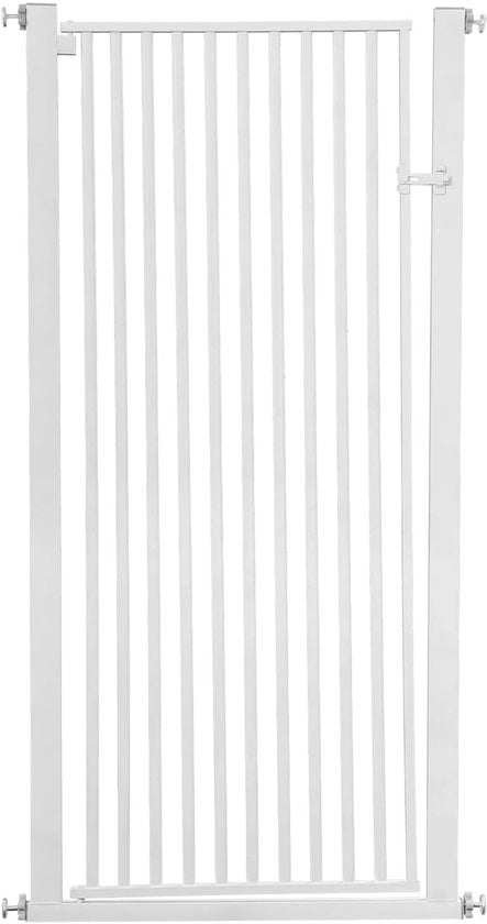 Sistema di protezione per porte 150 cm alto - Barriera per porte senza perforazione - Reticolo di sicurezza per animali domestici - Costruzione in metallo robusta - Autochiudente - Meccanismo di chiusura di sicurezza sicuro