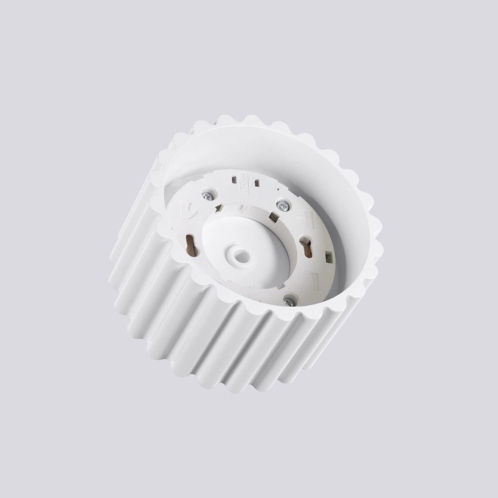 Spot soffitto moderno rigato tondo bianco 10cm GX53