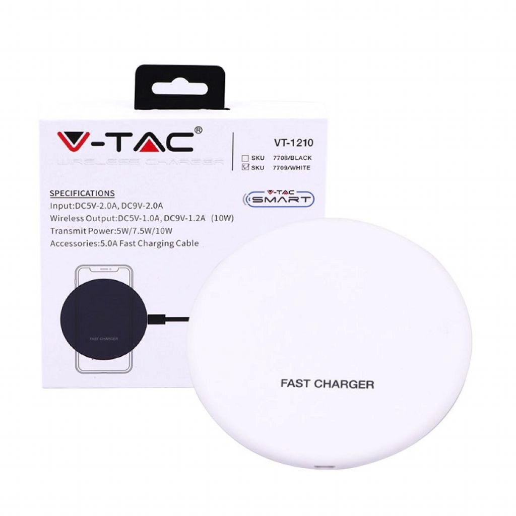 Caricatore wireless 5A Carica rapida rotonda bianca
