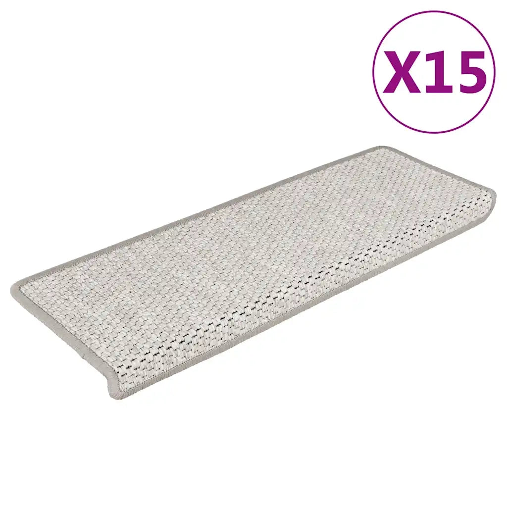Tappeti Autoadesivi Scale Aspetto Sisal 15 pz 65x25 cm Beige cod mxl 78291