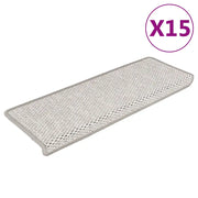 Tappeti Autoadesivi Scale Aspetto Sisal 15 pz 65x25 cm Beige cod mxl 78291