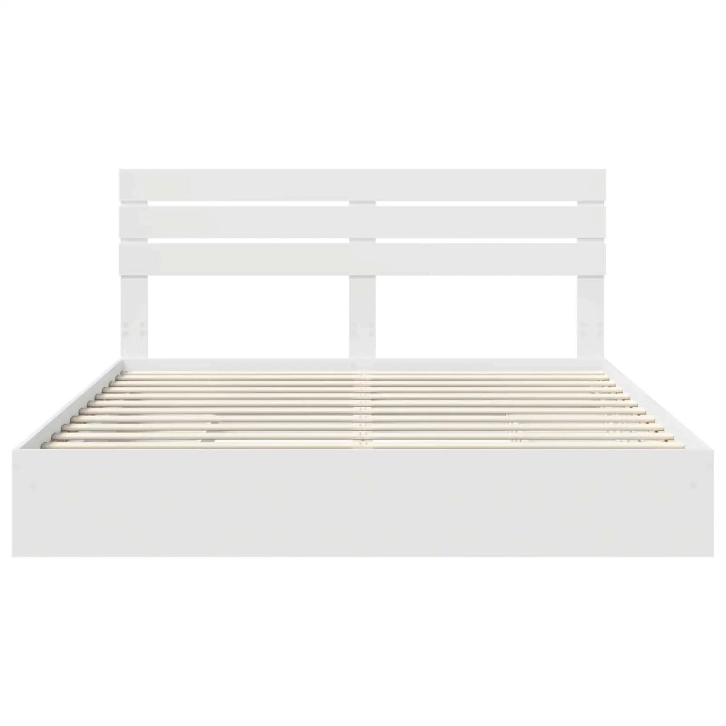 Letto con Contenitore Bianco 180 x 200 cm Legno multistrato