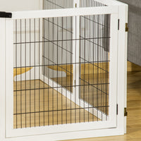 Cancelletto di Sicurezza per Cani di Piccola/Media Taglia 432x36x70 cm 6 Pannelli Pieghevoli in Legno e Acciaio Bianco