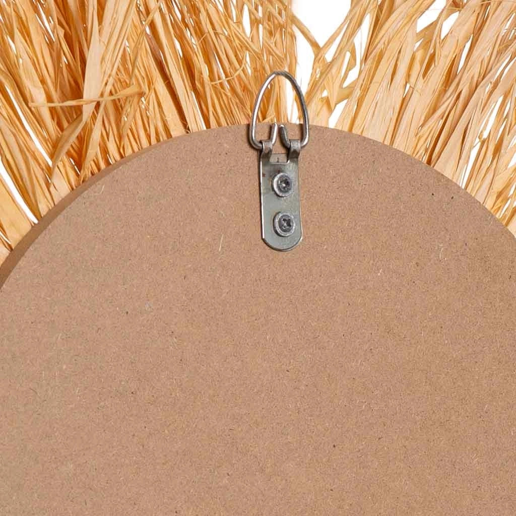 Specchio rotondo in fibra naturale marrone d44/13,5x02h