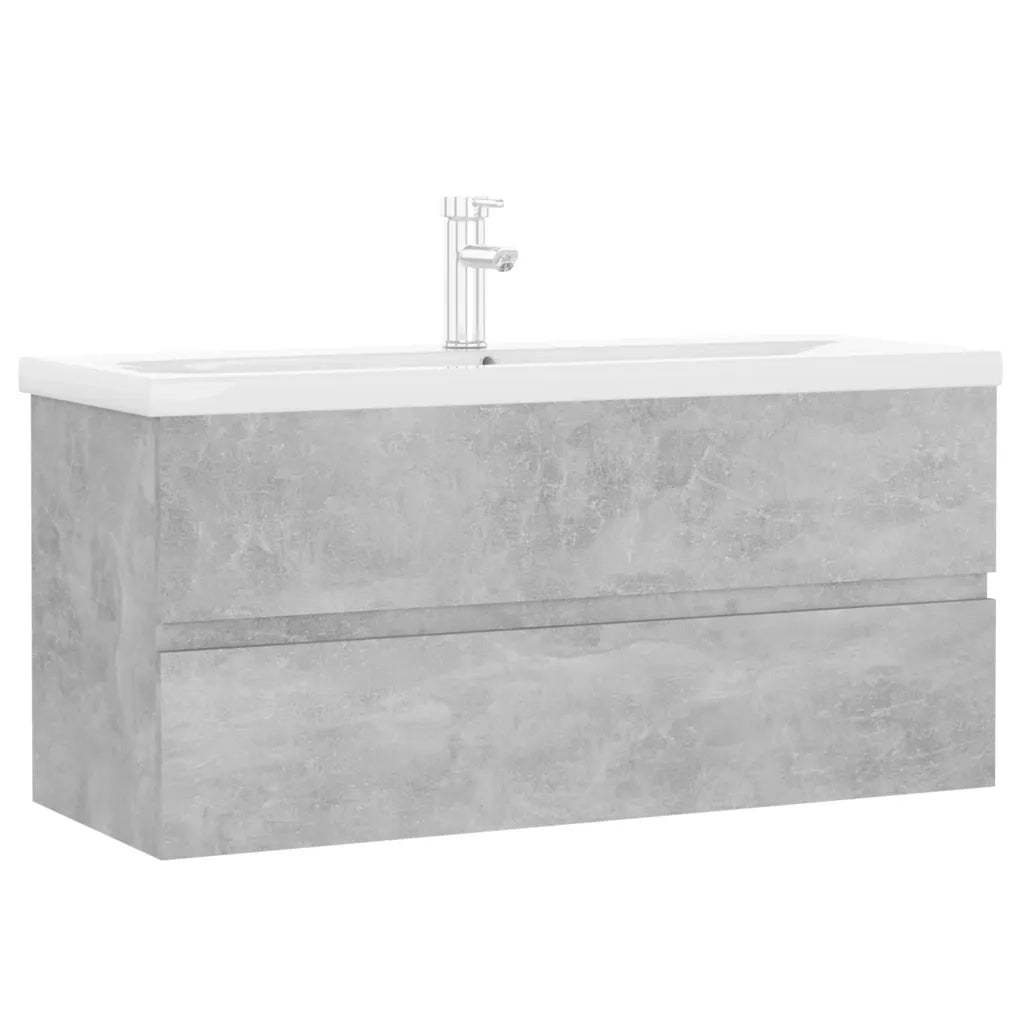 Mobile con Lavabo Integrato Grigio Cemento in Legno Multistrato 3071661