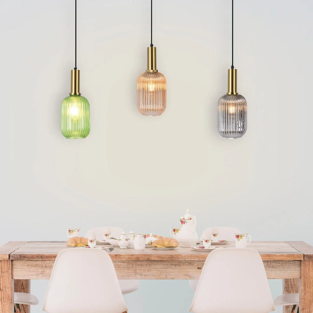 LÚZETE - SOSPENSIONE 1 LUCE ABAT-JOUR FUMÉ SPECCHIATO E27 SHELBY