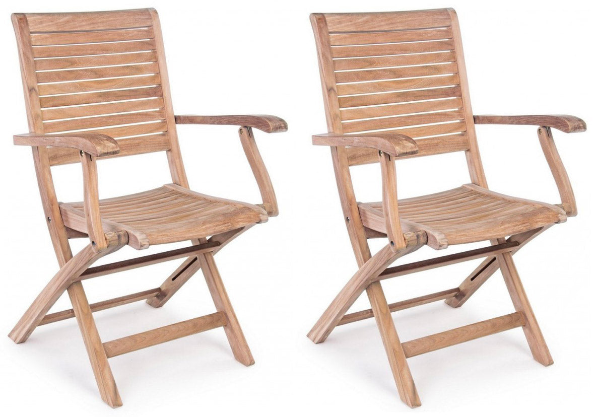 Set 2 Sedie da Giardino 58x59x91h cm con Braccioli Maryland