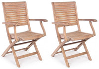 Set 2 Sedie da Giardino 58x59x91h cm con Braccioli Maryland