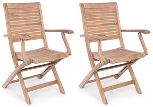 Set 2 Sedie da Giardino 58x59x91h cm con Braccioli Maryland