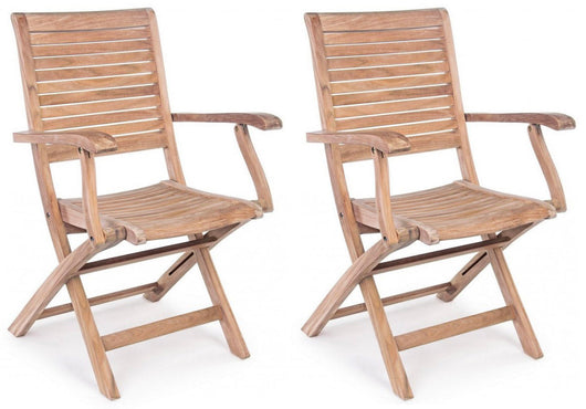 Set 2 Sedie da Giardino 58x59x91h cm con Braccioli Maryland