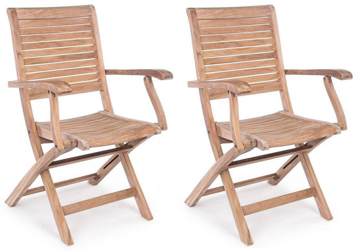 Set 2 Sedie da Giardino 58x59x91h cm con Braccioli Maryland