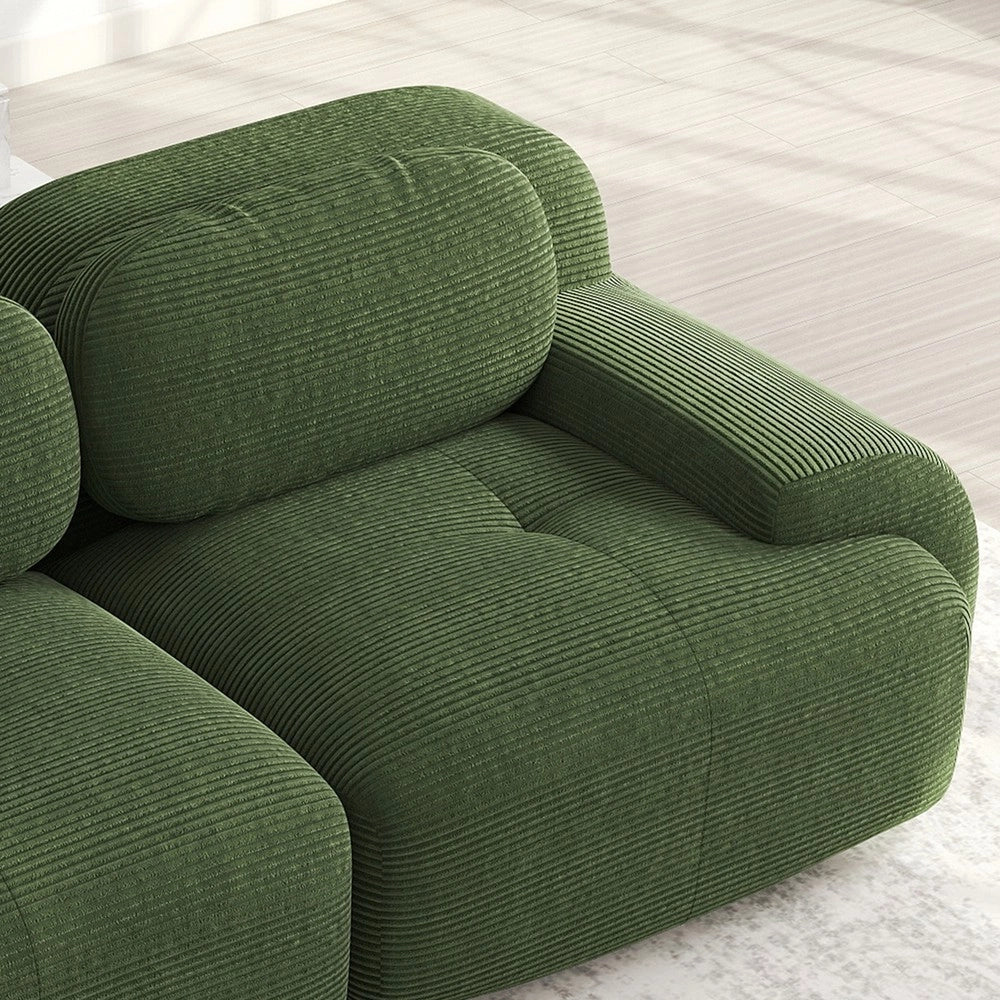 Divano angolare con cuscini ¨C Minimal ¨C tessuto corda verde