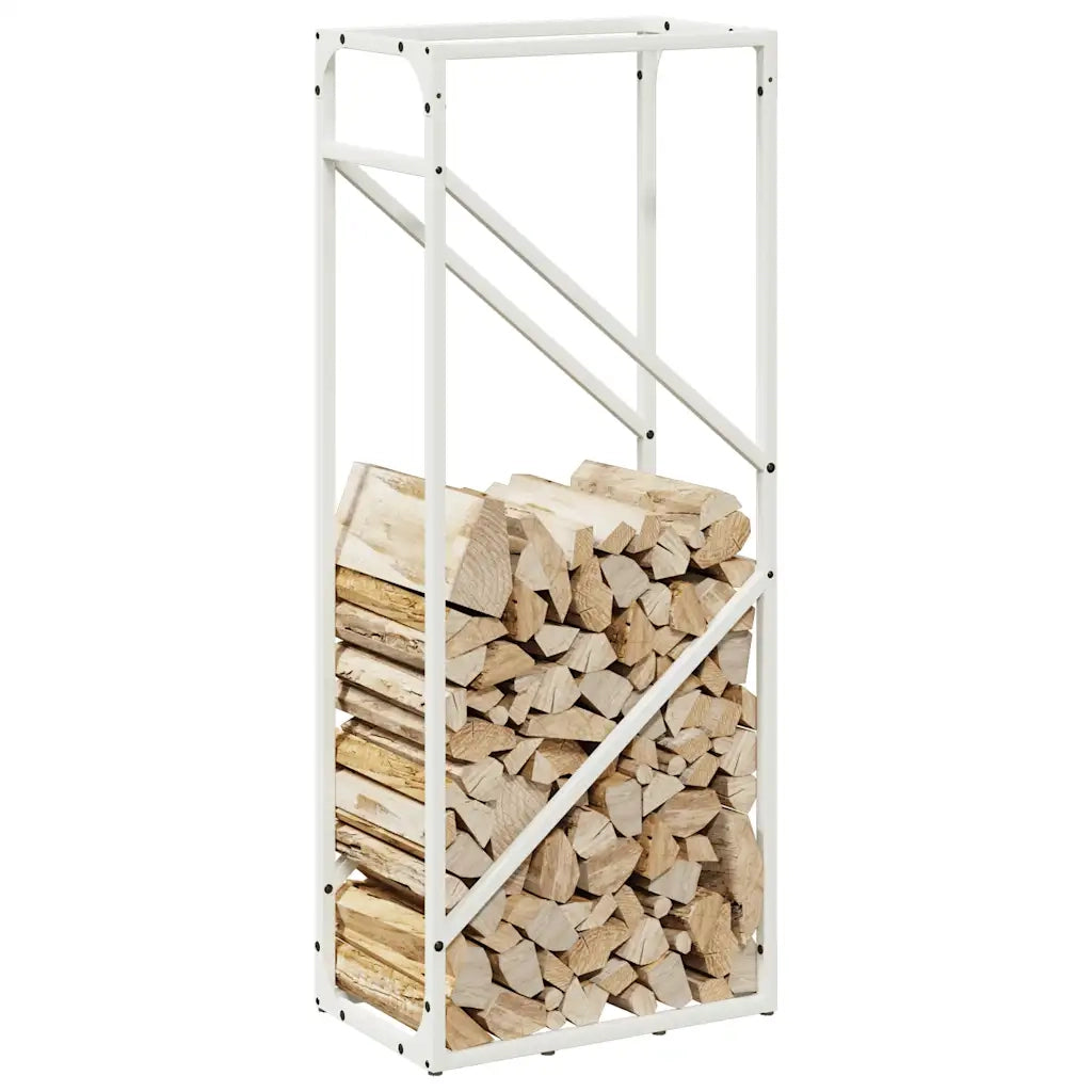 Rastrelliera per Legna da Ardere Bianca 40x25x100 cm 864332