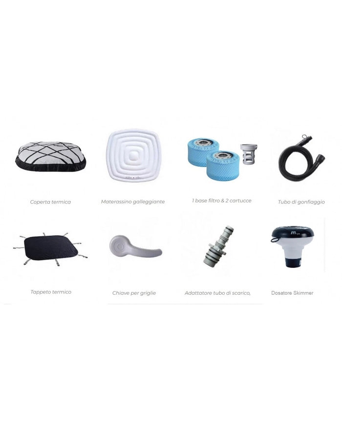 Minipiscina idromassaggio rigida da esterno, 6 sedute 185x185cm Mspa Soho