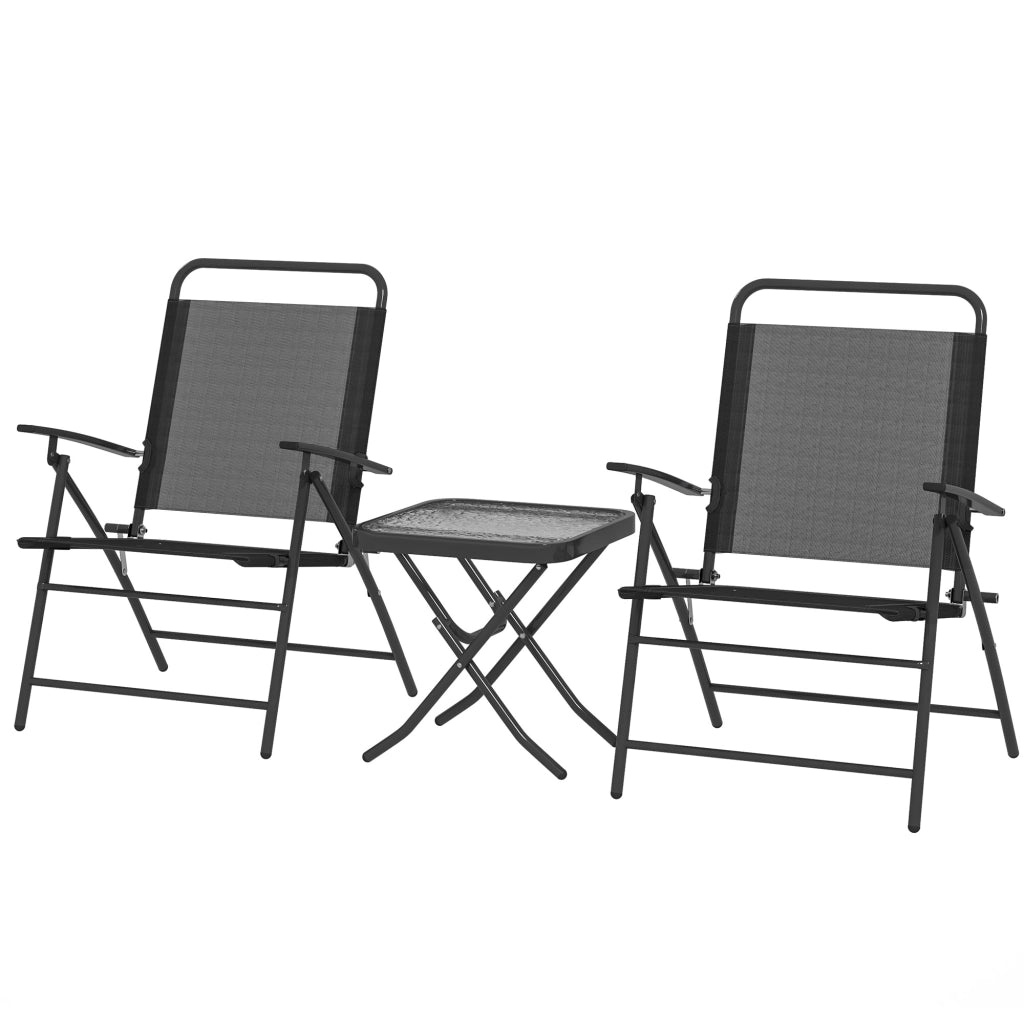 Tavolo da pranzo con sedie pieghevoli ¨C zephmum ¨C Nero, vetro, metallo