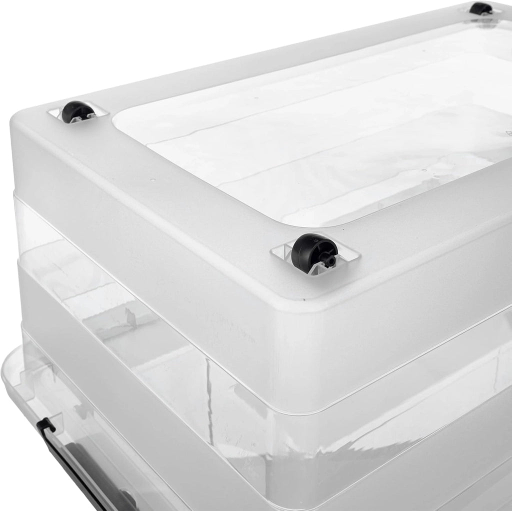 - Scatola portaoggetti con coperchio, scatola per giocattoli, robusto contenitore in plastica, scatola di conservazione con chiusura a scatto, contenitore (Nero, 55 L)