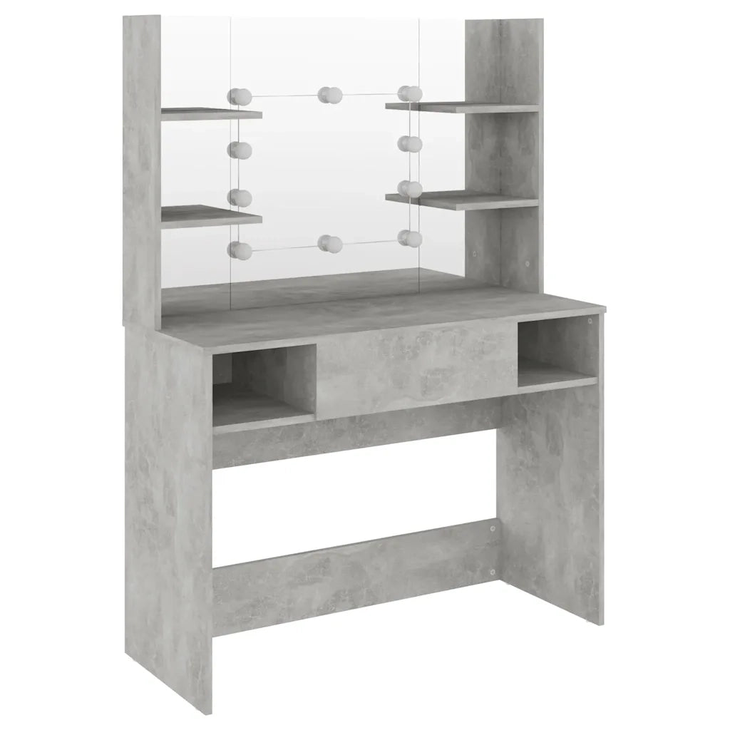 Toeletta con Luci LED 100x40x135 cm in MDF Grigio Cemento 331544
