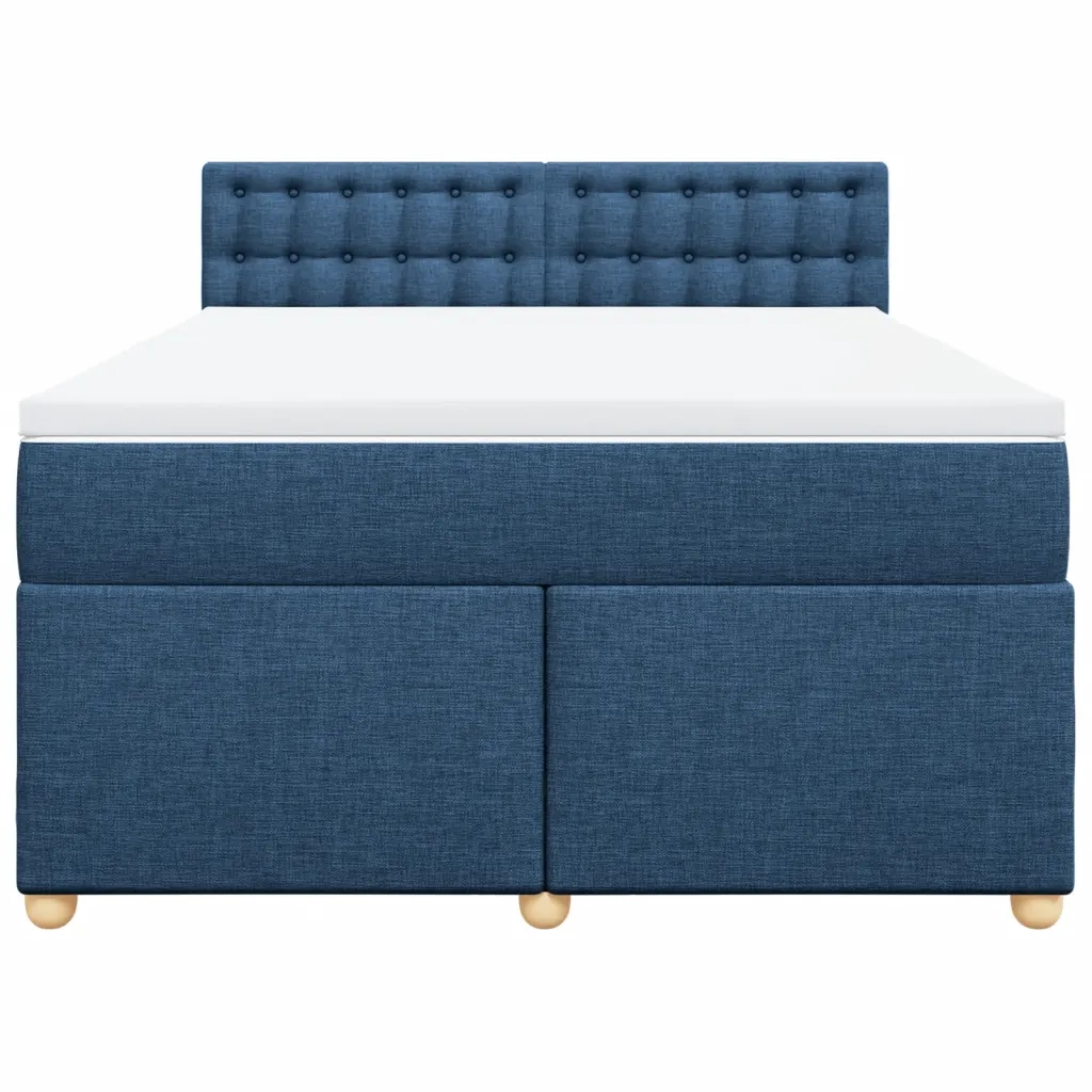 vidaXL Giroletto a Molle con Materasso Blu 160x200 cm in Tessuto