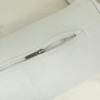 Poltrona imbottita con braccioli, schienale inclinabile, gambe in gomma di legno, Crema